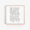Because of You (Hero) Hand Lettered Poetry Art Print