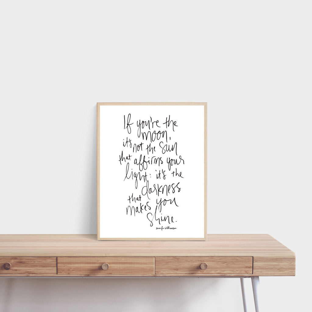 If You're The Moon Hand Lettered Poetry Art Print