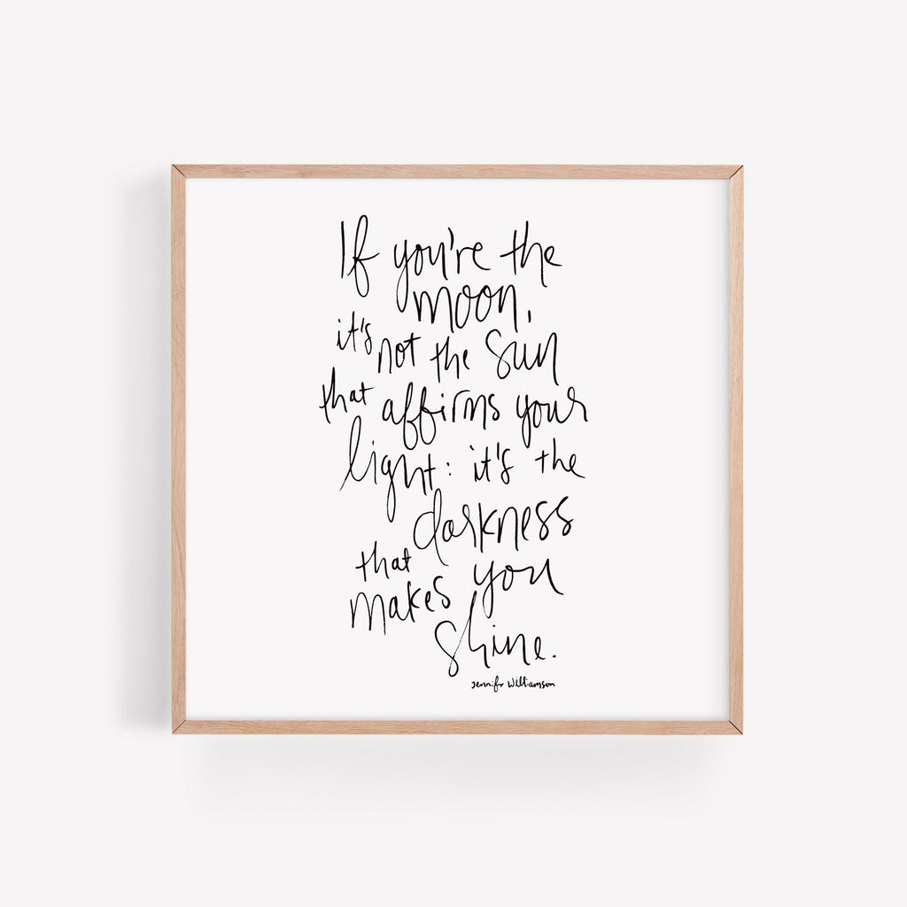 If You're The Moon Hand Lettered Poetry Art Print