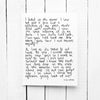 Self Love Hand Lettered Poetry Encouragement Card