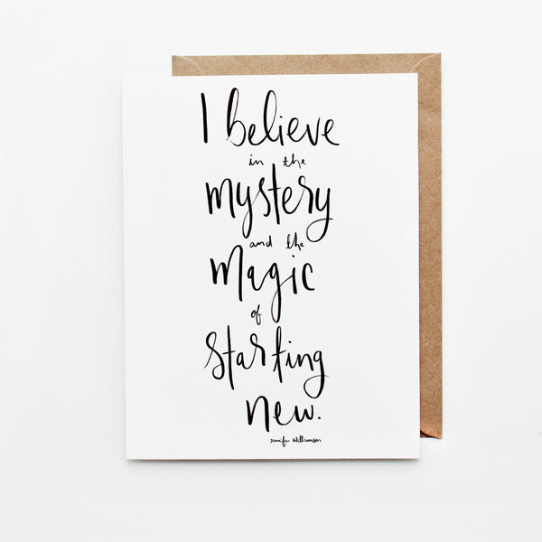 The Magic Of Starting New Hand Lettered Affirmation Encouragement Card