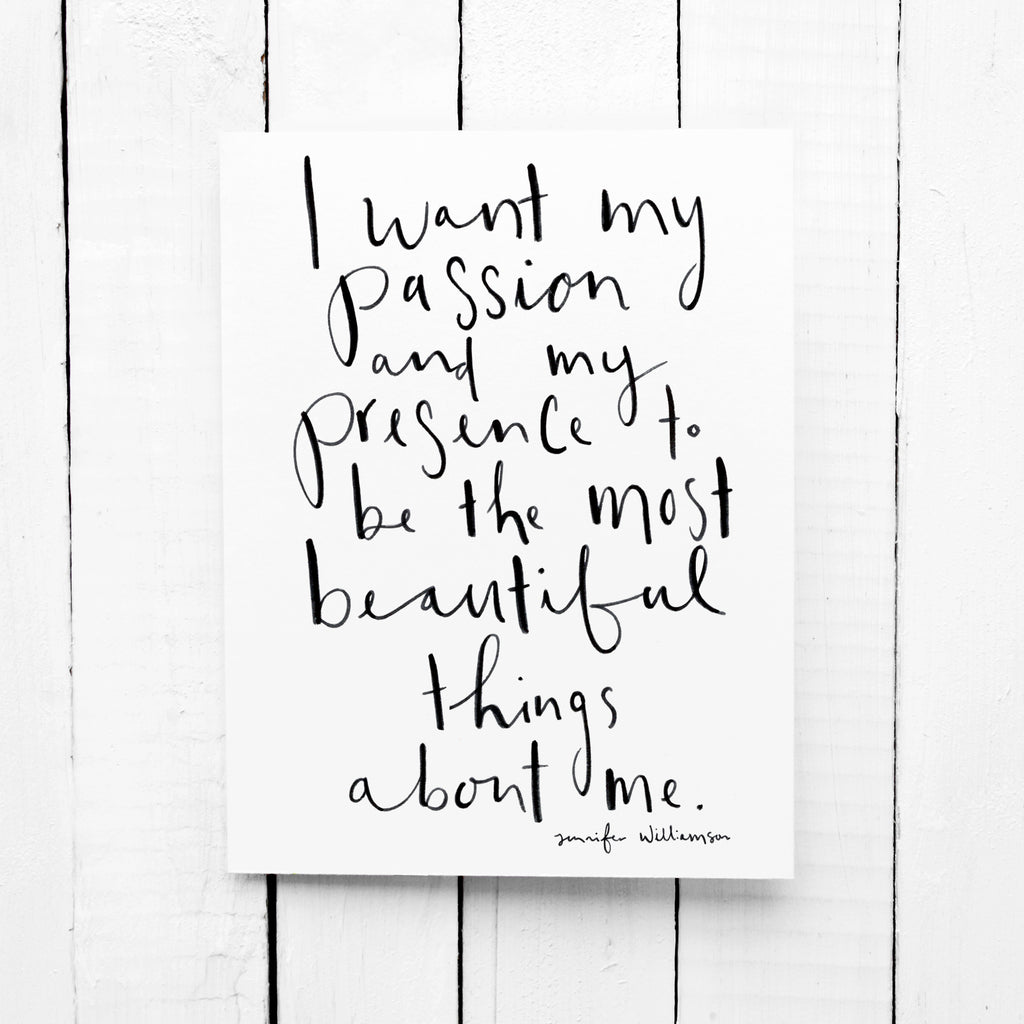 The Most Beautiful Things About Me Hand Lettered Affirmation Encouragement Card