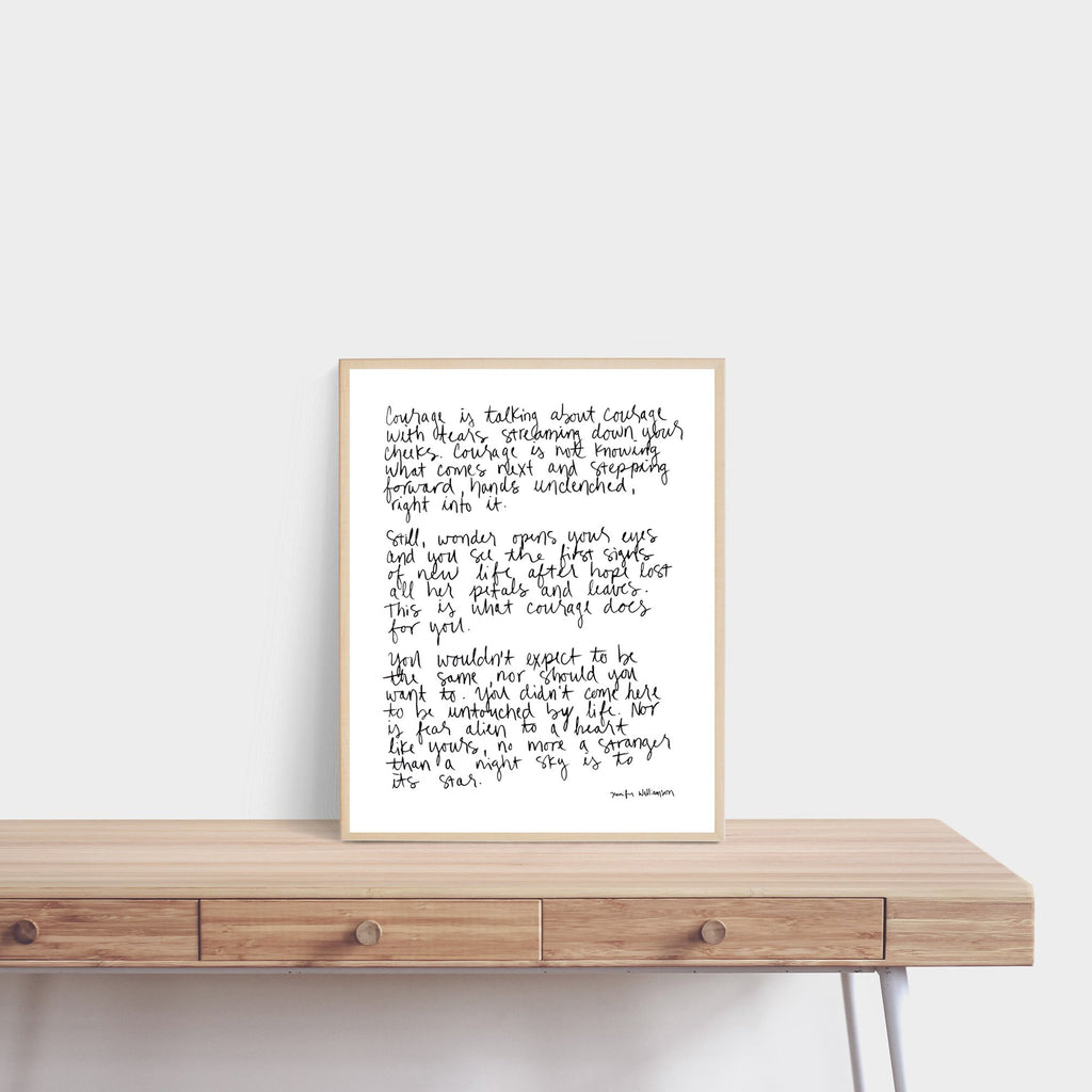 This Is Courage Hand Lettered Poetry Art Print