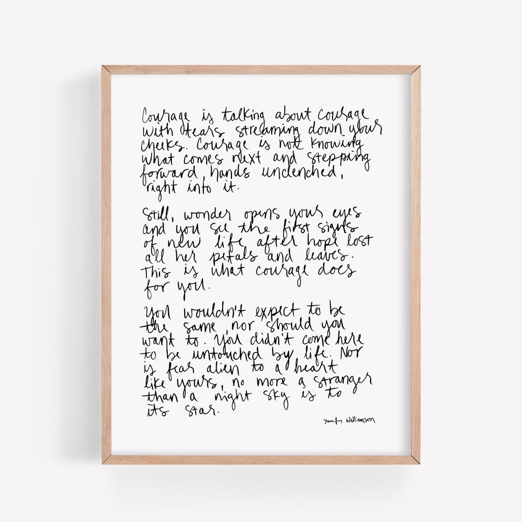 This Is Courage Hand Lettered Poetry Art Print