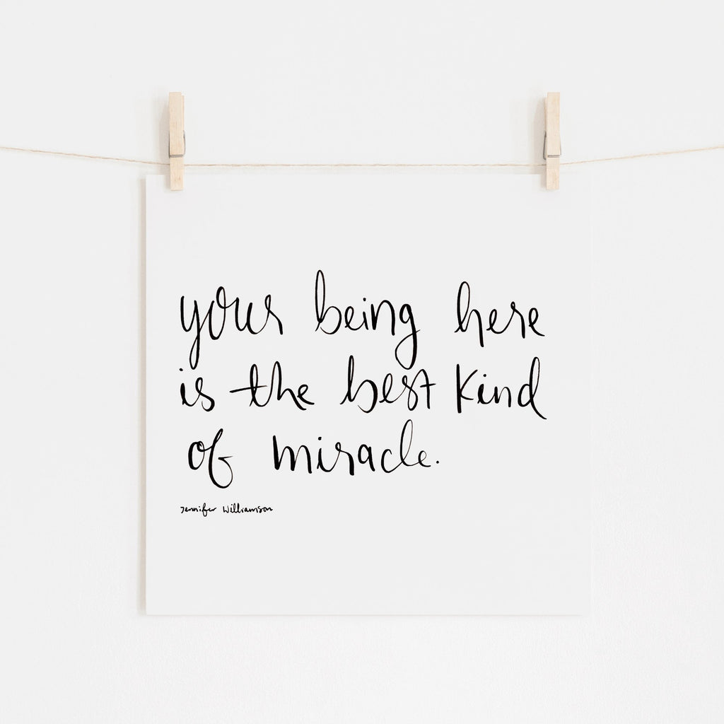 You Are A Miracle Hand Lettered Poetry Art Print