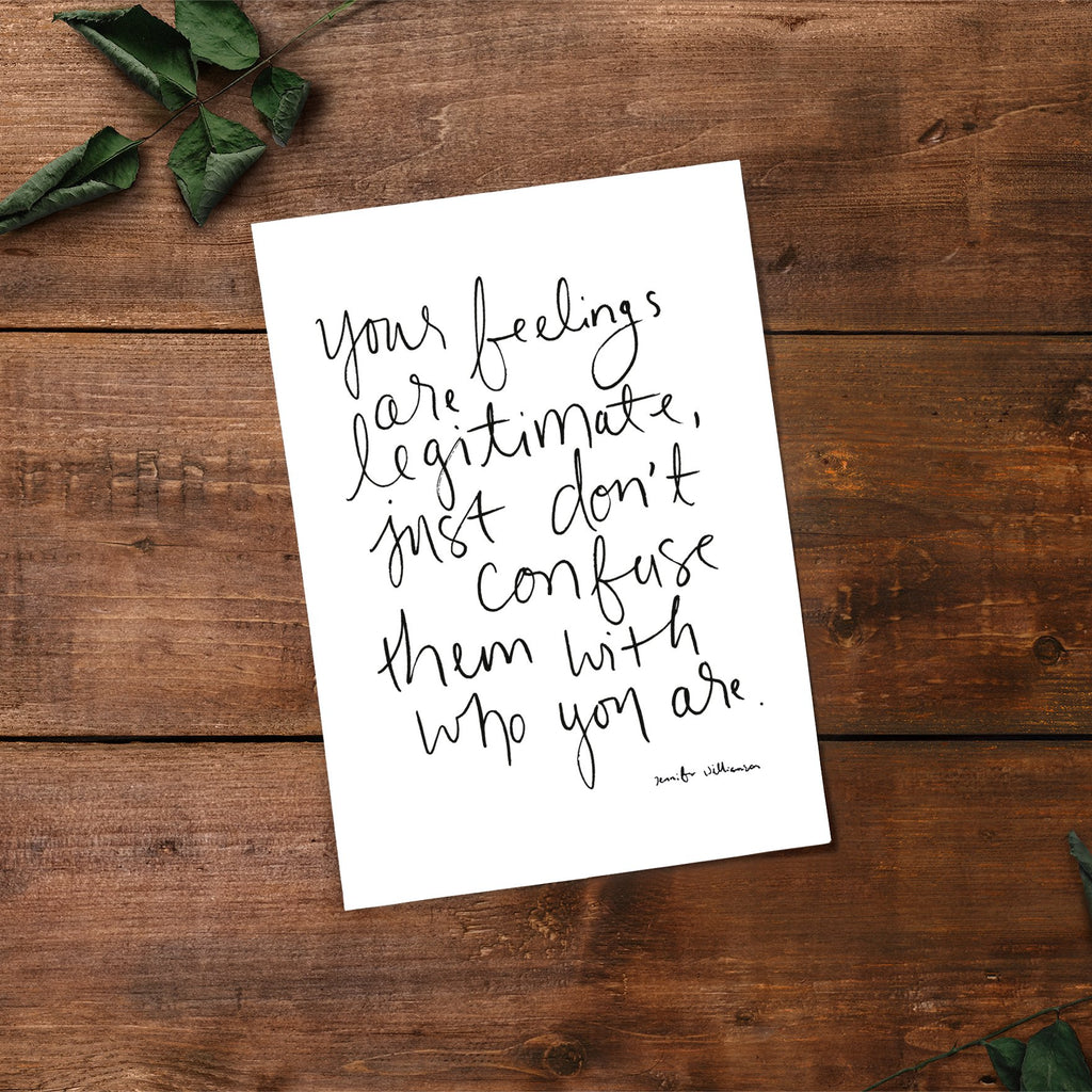 Your Feelings Are Not You Hand Lettered Word Art Print