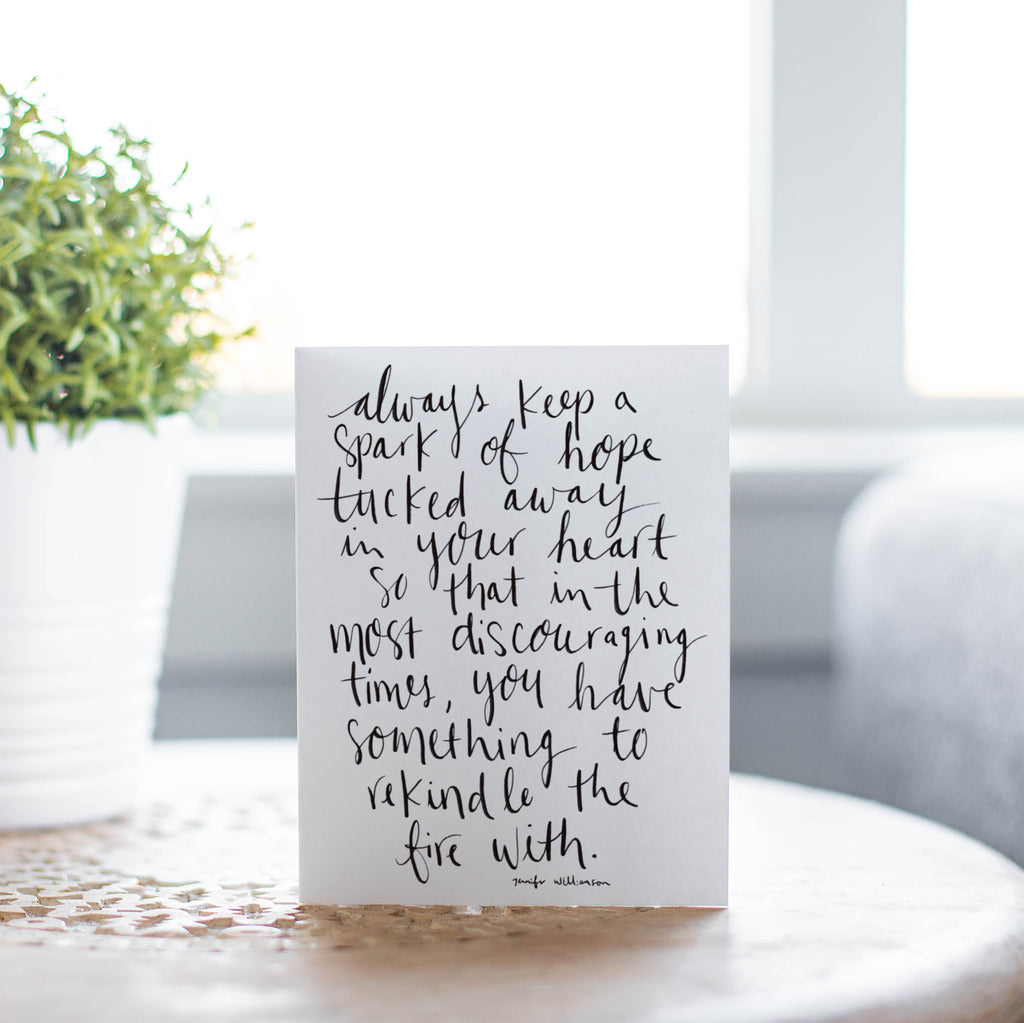 Always Keep Hope Hand Lettered Poetry Encouragement Card