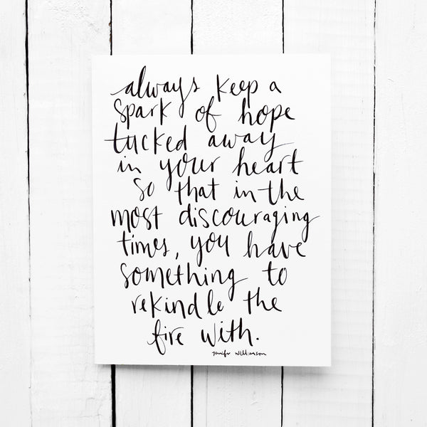 Always Keep Hope Hand Lettered Poetry Encouragement Card