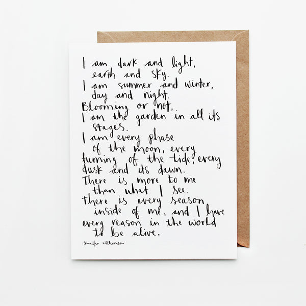 Every Reason In The World To Be Alive Hand Lettered Affirmation Card