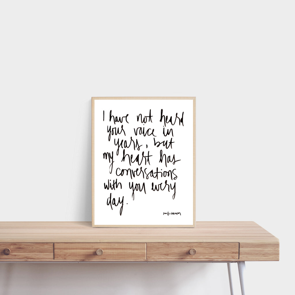 Heart Conversations Hand Lettered Poetry Art Print