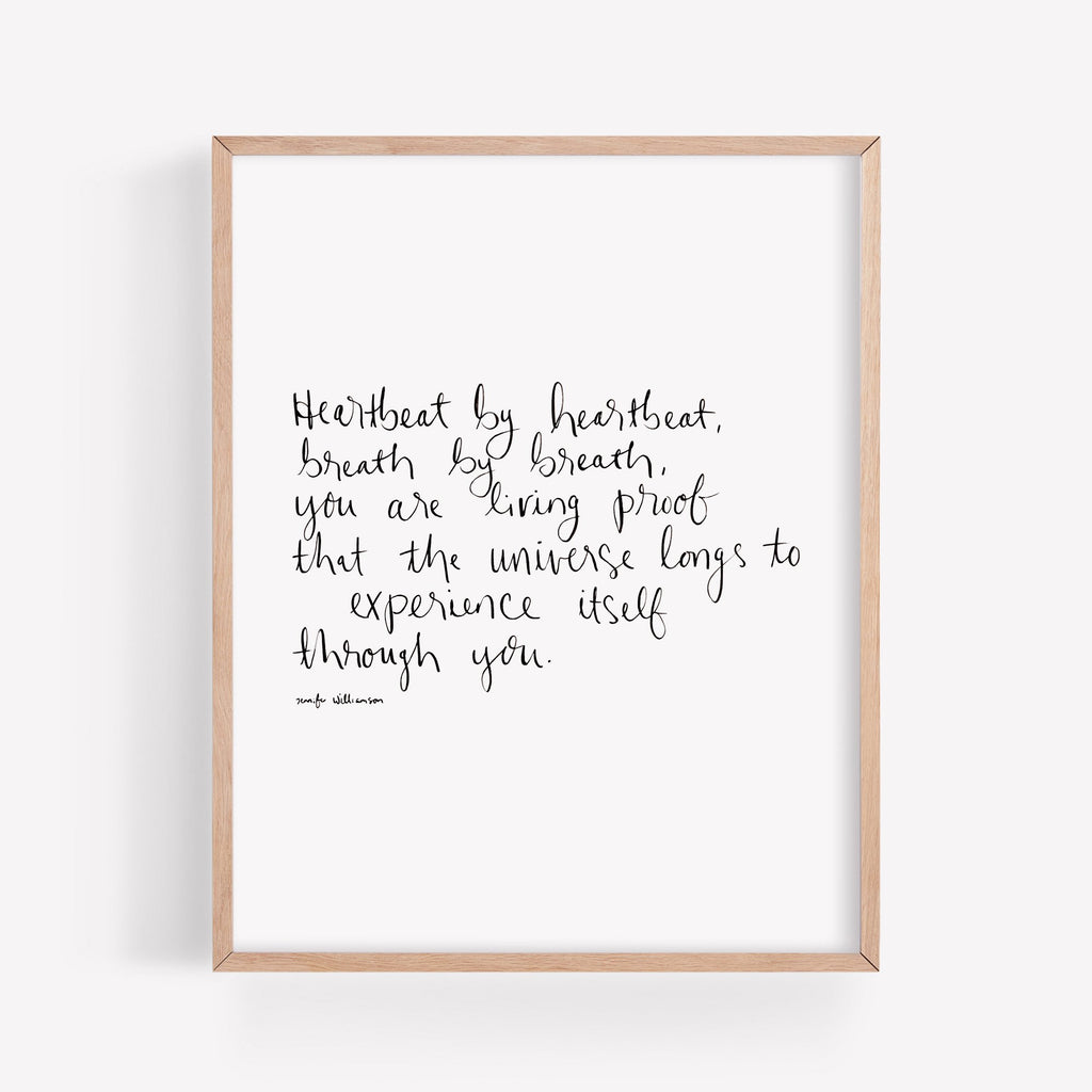 Heartbeat by Heartbeat Hand Lettered Poetry Art Print
