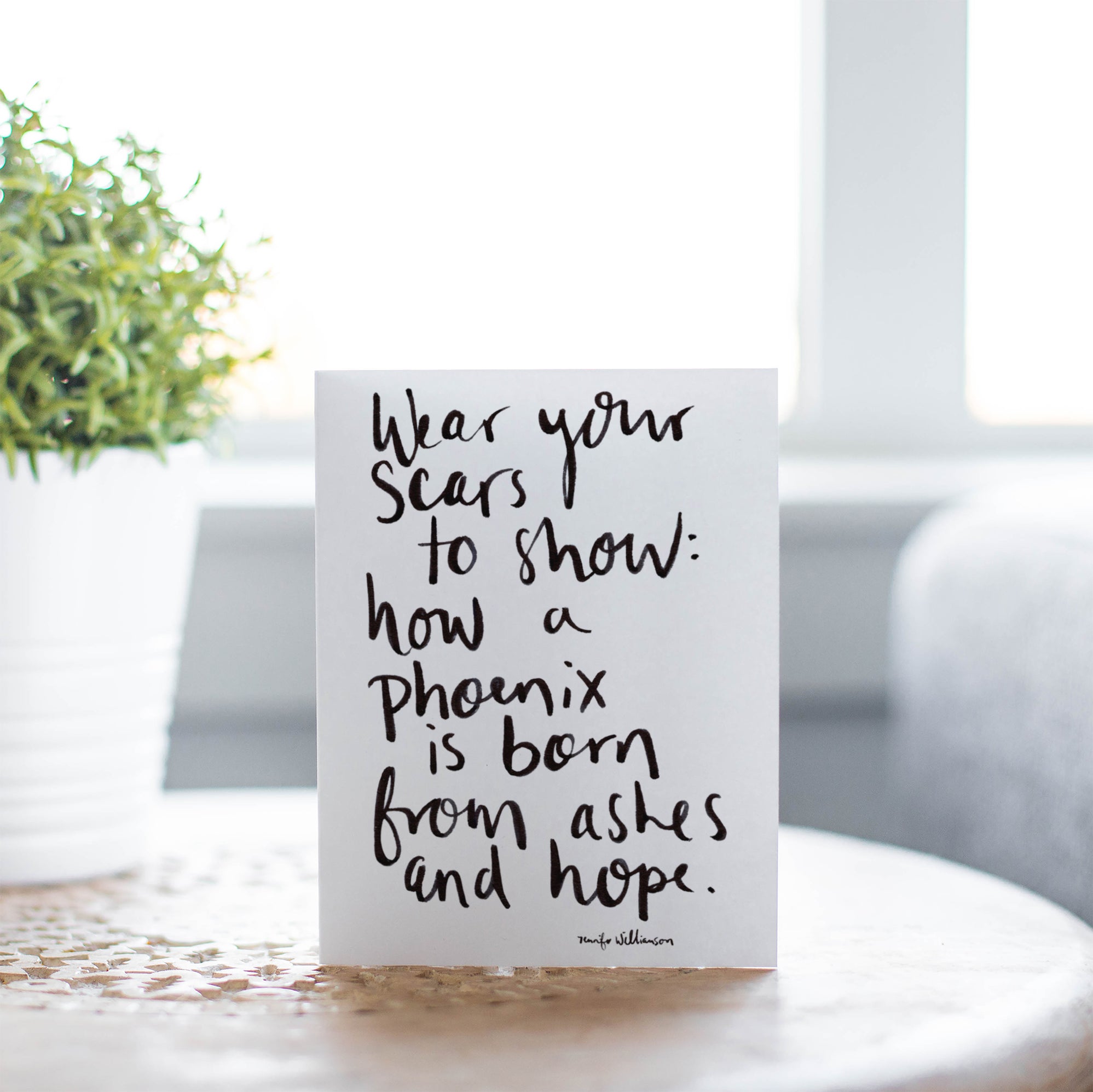 How A Phoenix Is Born Hand Lettered Poetry Encouragement Card– Healing ...
