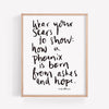How A Phoenix Is Born Hand Lettered Poetry Art Print