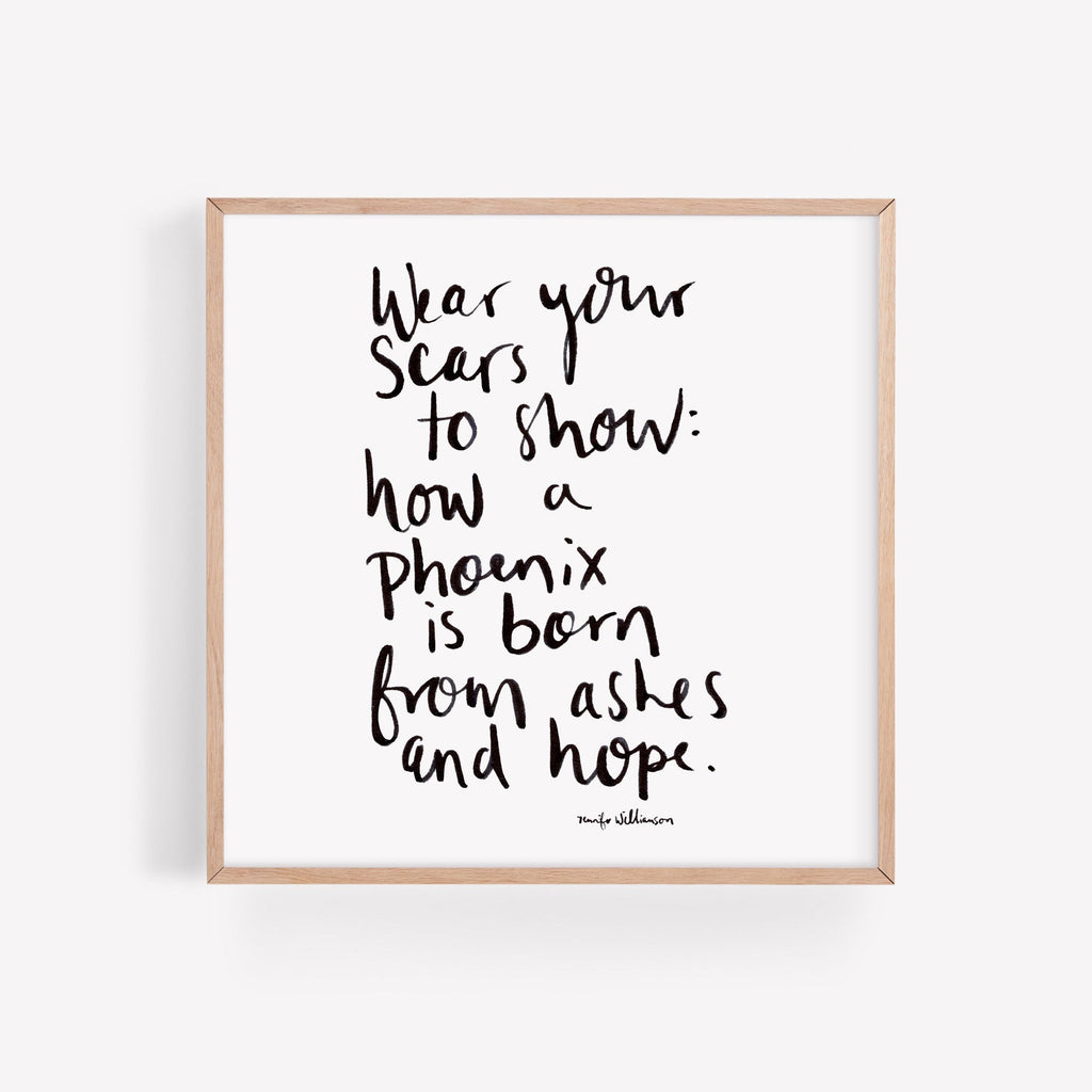 How A Phoenix Is Born Hand Lettered Poetry Art Print
