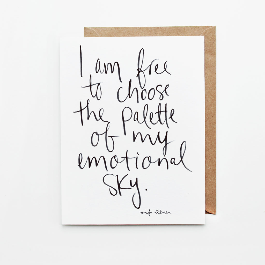I Am Free To Choose Hand Lettered Affirmation Encouragement Card