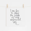 I Am Free To Choose The Palette Of My Emotional Sky Hand Lettered Affirmation Art Print
