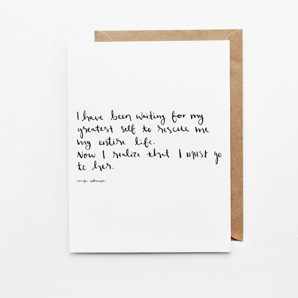 I Must Go To Her Hand Lettered Poetry Encouragement Card