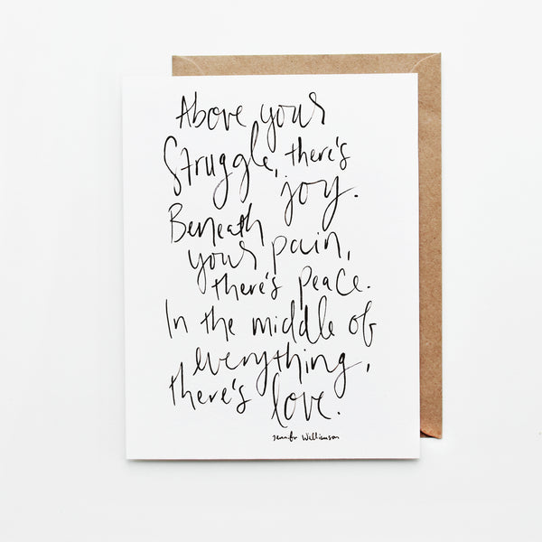 In The Middle Of Everything Hand Lettered Poetry Encouragement Card