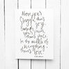 In The Middle Of Everything Hand Lettered Poetry Encouragement Card