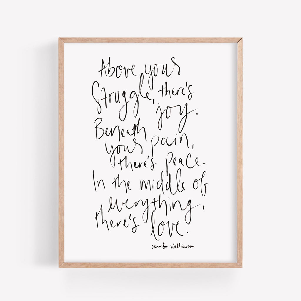 In The Middle Of Everything, There's Love Hand Lettered Poetry Art Print