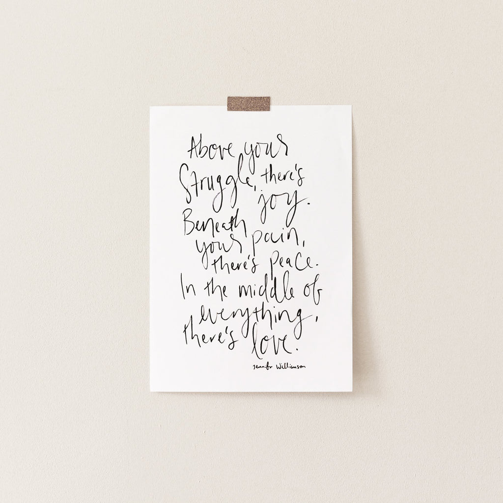 In The Middle Of Everything, There's Love Hand Lettered Poetry Art Print