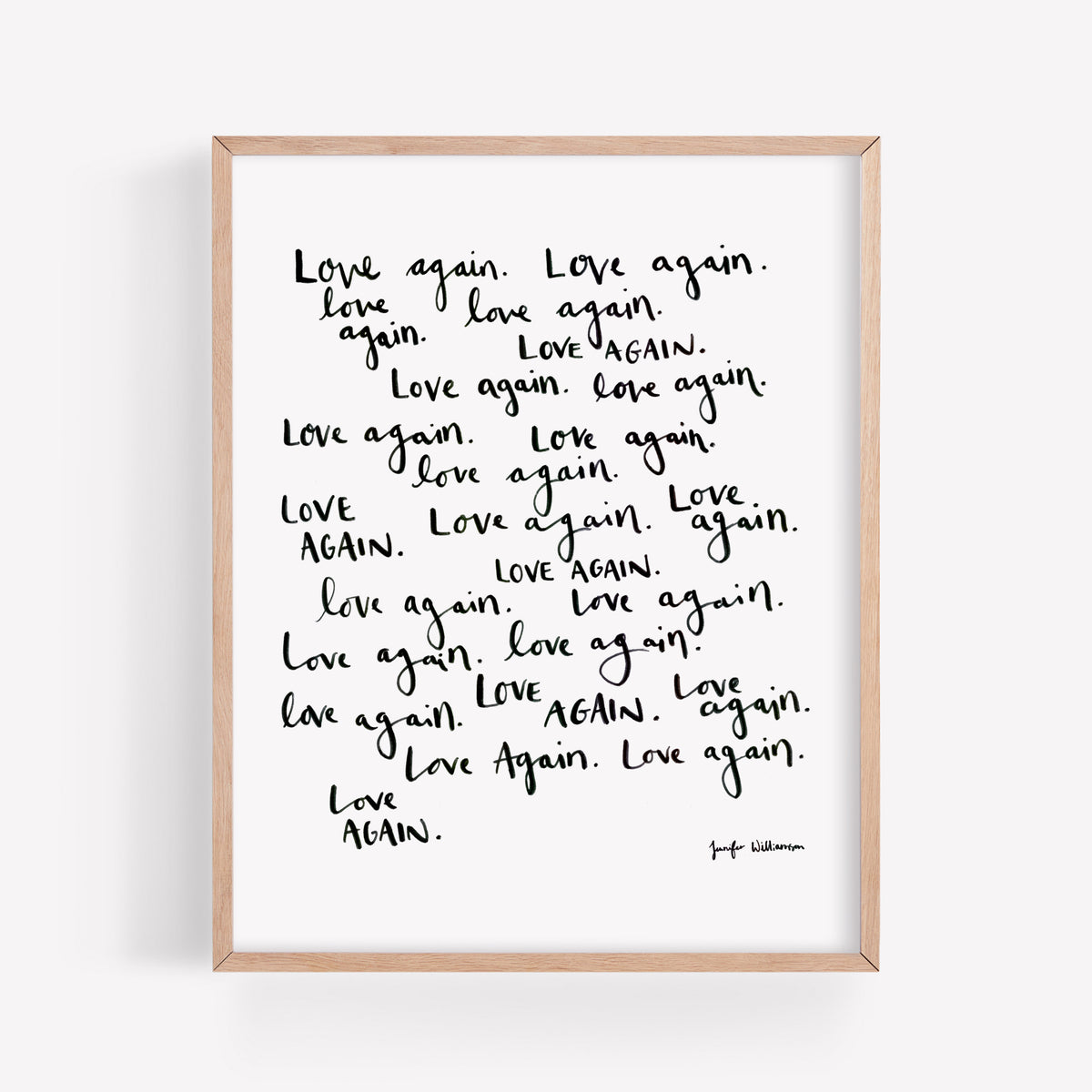 Love Again Hand Lettered Word Art Print– Healing Brave