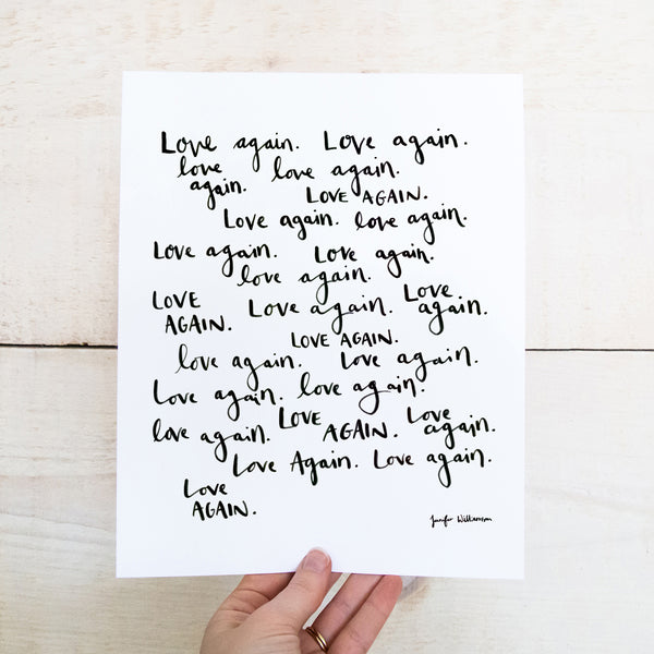 Love Again Hand Lettered Word Art Print
