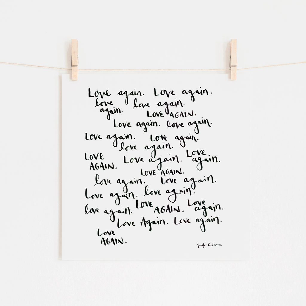Love Again Hand Lettered Word Art Print