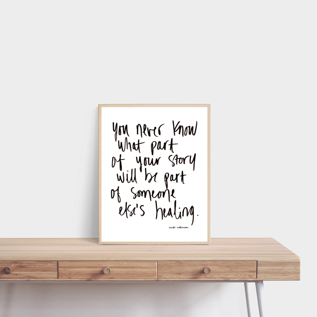 Sharing Is Healing Hand Lettered Word Art Print