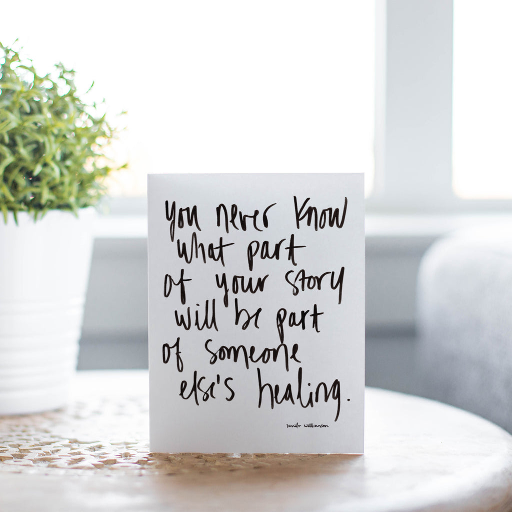 Sharing Is Healing Hand Lettered Poetry Encouragement Card