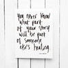 Sharing Is Healing Hand Lettered Poetry Encouragement Card
