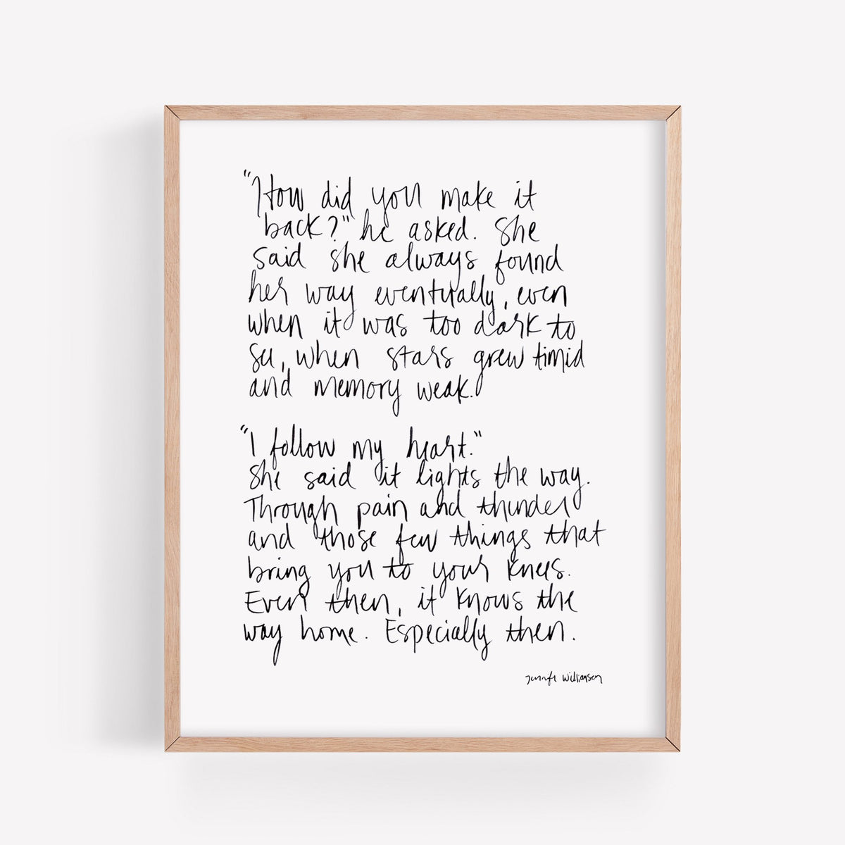 The Way Home Hand Lettered Poetry Art Print– Healing Brave