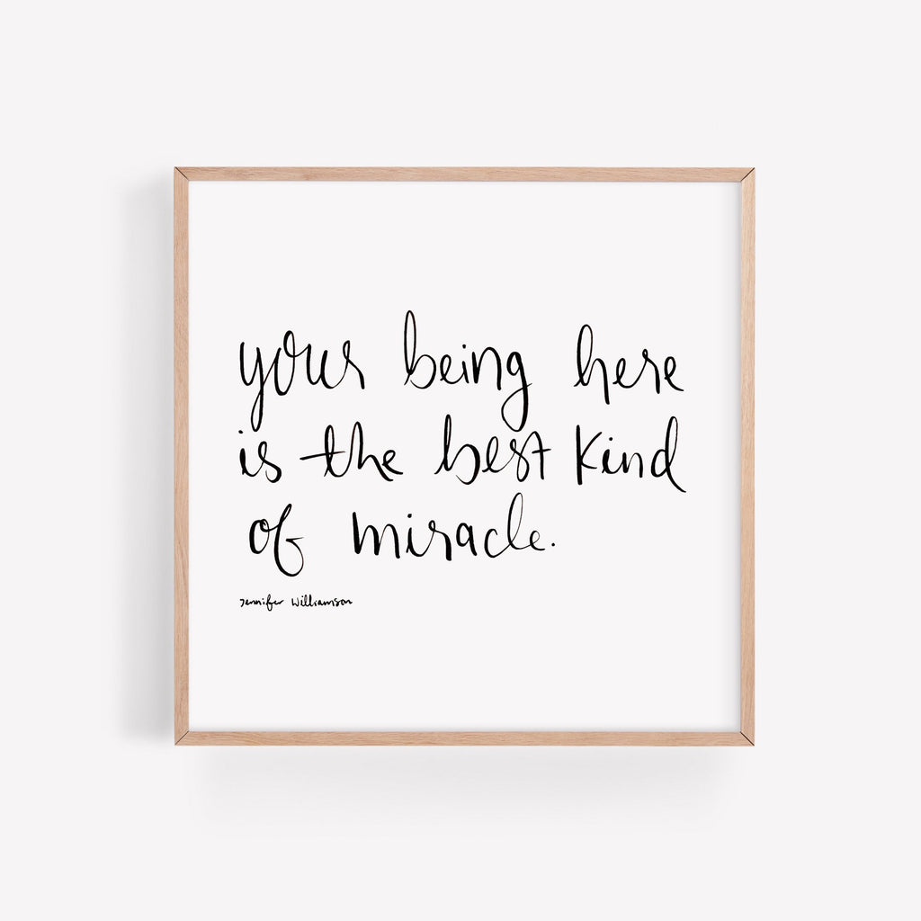 You Are A Miracle Hand Lettered Poetry Art Print