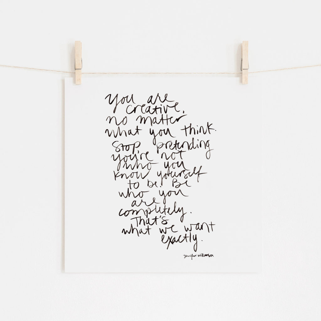 You ARE Creative Hand Lettered Poetry Art Print